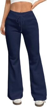Women's Drawstring Elastic-Waist Casual Flare Pants