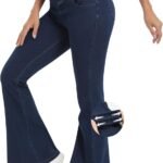 Women's High-Waisted Crisscross Flare Jeans