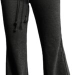 Women's High-Waisted Drawstring Wide-Leg Athletic Flare Pants