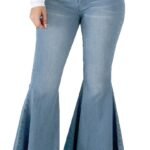 Women's High-Waisted Distressed Slim-Fit Flare Jeans