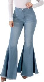 Women's High-Waisted Distressed Slim-Fit Flare Jeans