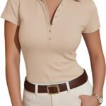 Women's Business-Casual V-Neck Polo Shirt