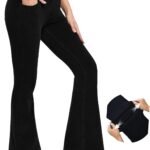 Women's High-Waisted V-Cut Wide-Leg Flare Trousers