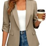Women's Smart-Casual Blazer with 3/4 Sleeves