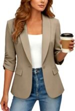 Women's Smart-Casual Blazer with 3/4 Sleeves