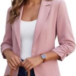 Women's Slim-Fit Smart Blazer with 3/4 Sleeves