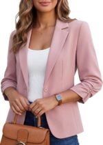 Women's Slim-Fit Smart Blazer with 3/4 Sleeves