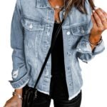 Women's Boyfriend-Style Washed Denim Jacket