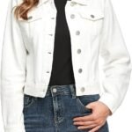 Women's Denim Jacket with Pockets and Buttons