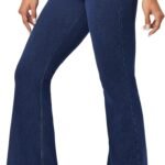 Women's High-Waisted Stretchy Wide-Leg Flare Jeans