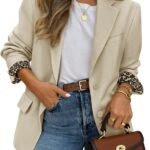 Women's Long-Sleeve Open-Front Blazer with Lapel Collar