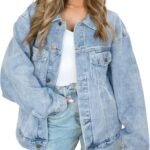 Women's Loose-Fit Long-Sleeve Denim Jacket