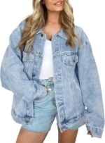 Women's Loose-Fit Long-Sleeve Denim Jacket