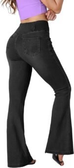 Women's High-Waisted Crisscross Bootcut/Slight Flare Jeans - Image 2
