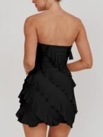 Strapless Fitted Mini Dress With Ruffles—Sexy Party Style - Image 2