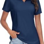 Women's Sun-Protective Quick-Dry V-Neck Collared Golf Polo