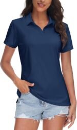 Women's Sun-Protective Quick-Dry V-Neck Collared Golf Polo