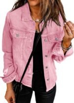 Women's Washed Boyfriend-Style Cropped Denim Jacket