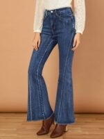 Women's Vintage High-Waisted Stretchy Flare Jeans - Image 2