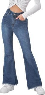 Women's High-Waisted Raw-Hem Flare Jeans (Petite)