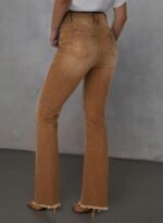 Women's High-Waisted Distressed Raw-Hem Flare Jeans - Image 2