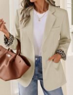 Women's Long-Sleeve Open-Front Blazer with Lapel Collar - Image 2