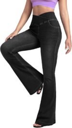 Women's High-Waisted Crisscross Bootcut/Slight Flare Jeans
