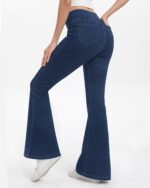 Women's High-Waisted Crisscross Flare Jeans - Image 2