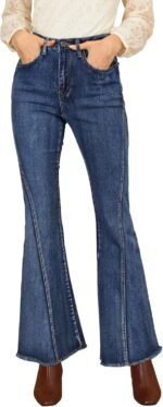 Women's Vintage High-Waisted Stretchy Flare Jeans