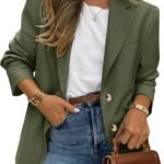 Women's Open-Front Smart Blazer with Lapel Collar