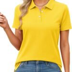 Women's Pure Cotton Collared 3-Button Short-Sleeve Polo