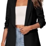 Women's Lightweight Smart Blazer with 3/4 Sleeves