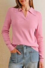 Women's Wool-Blend Knit Business-Casual Polo - Image 2